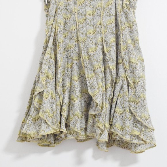 ANTHROPOLOGIE Yellow Embroidered Floral Flowy Woven Tank Top | Size S - Picture 6 of 9